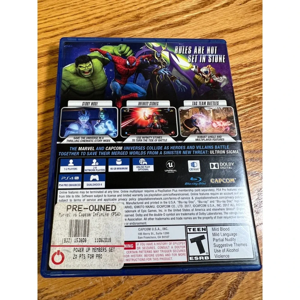 Marvel vs Capcom Infinite Sony PlayStation 4 PS4 Fighting Game 2017 Capcom